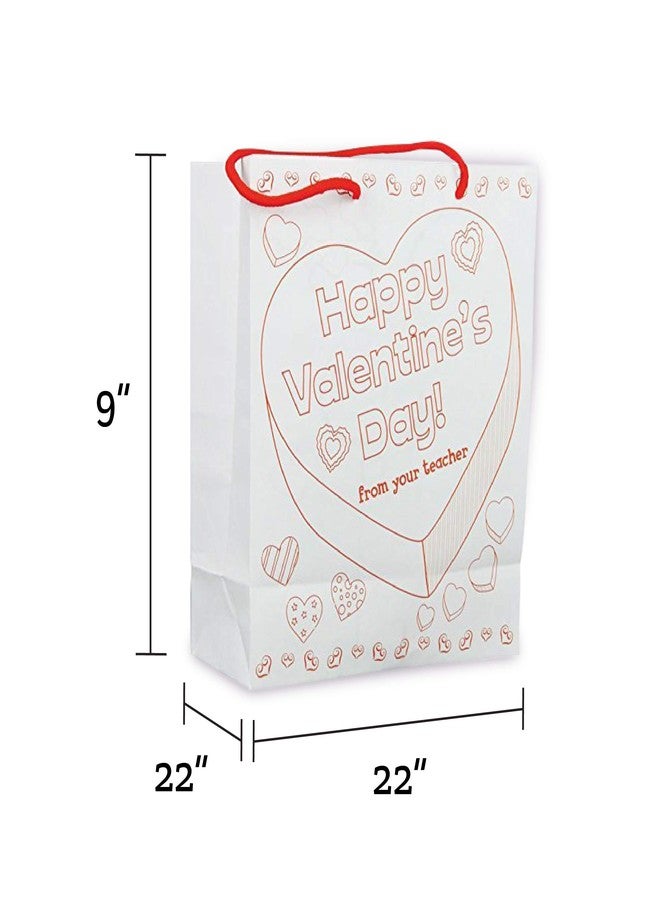 Really Good Stuff Valentine's Day Classroom Gift Bag - 12 Pack - Color and Personalize - Collect and Carry Kids Craft Bags - Image 4